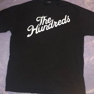 The Hundreds black tee shirt with white graphic